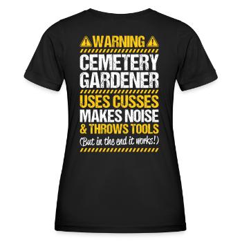 Friedhofsgärtner Friedhof Cemetery Gardener - Frauen Funktions-T-Shirt - Schwarz - Hinten - AI Model Female 172 light (172cm)