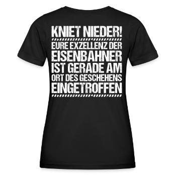 Eisenbahner Triebfahrzeugführer Railroader - Frauen Funktions-T-Shirt - Schwarz - Hinten - AI Model Female 172 light (172cm)