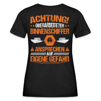Binnenschiffer Binnenschifffahrt Binnenschiff - Frauen Funktions-T-Shirt - Schwarz - Hinten - AI Model Female 172 light (172cm)