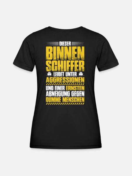 Binnenschiffer Binnenschifffahrt Binnenschiff - Frauen Funktions-T-Shirt - Schwarz