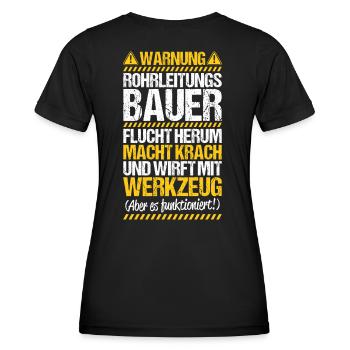 Rohrleitungsbauer Rohrleitungsbau Pipelayer - Frauen Funktions-T-Shirt - Schwarz - Hinten - AI Model Female 172 light (172cm)
