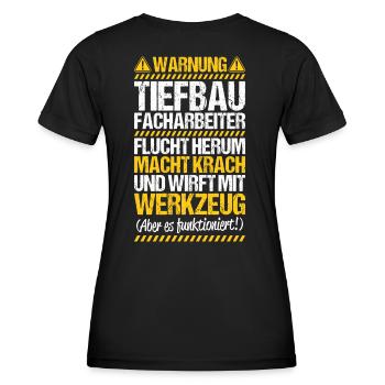 Tiefbaufacharbeiter Tiefbau Spezialtiefbauer - Frauen Funktions-T-Shirt - Schwarz - Hinten - AI Model Female 172 light (172cm)