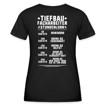 Tiefbaufacharbeiter Tiefbau Spezialtiefbauer - Frauen Funktions-T-Shirt - Schwarz - Hinten - AI Model Female 172 light (172cm)