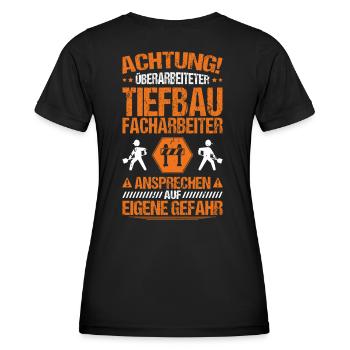 Tiefbaufacharbeiter Tiefbau Spezialtiefbauer - Frauen Funktions-T-Shirt - Schwarz - Hinten - AI Model Female 172 light (172cm)