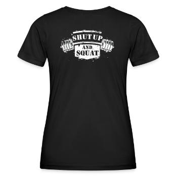 Shut Up and Squat Bodybuilding - Frauen Funktions-T-Shirt - Schwarz - Hinten - AI Model Female 172 light (172cm)
