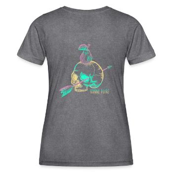 Skull pear yellow - T-shirt sport Femme - mélange sombre  - Dos - AI Model Female 172 light (172cm)
