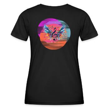 Backprint Techno Party Notes de musique - T-shirt sport Femme - noir - Dos - AI Model Female 172 light (172cm)