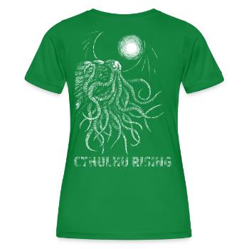 CTHULHU STEIGT - Frauen Funktions-T-Shirt - Kelly Green - Hinten - AI Model Female 172 dark (172cm)