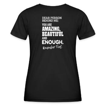 dear person behind me - amazing and beautiful - Women's Functional T-Shirt - black - Back - AI Model Female 172 light (172cm)