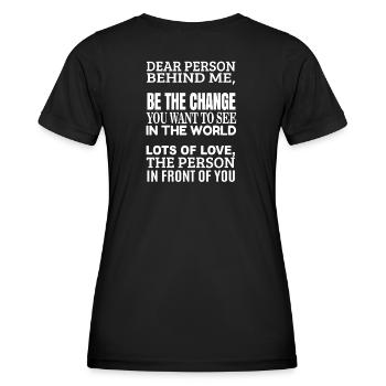 Chère personne derrière moi - sois gentil avec toi-même - T-shirt sport Femme - noir - Dos - AI Model Female 172 light (172cm)