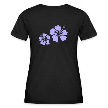 Lila Hibiskus - Frauen Funktions-T-Shirt - Schwarz - Hinten - AI Model Female 172 light (172cm)