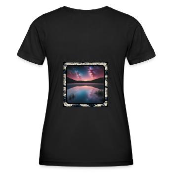 Seelandschaft mit Spiegelungen - Frauen Funktions-T-Shirt - Schwarz - Hinten - AI Model Female 172 light (172cm)