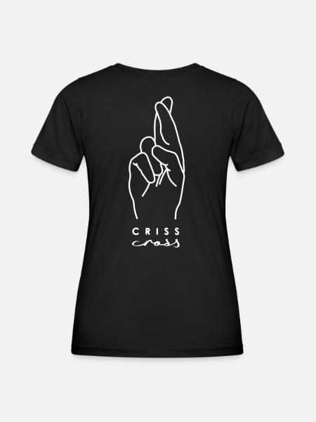 criss cross - Frauen Funktions-T-Shirt - Schwarz