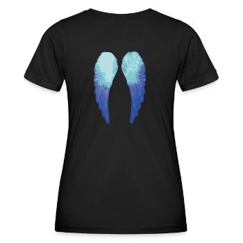 angelwings,flügel,aquarell,blau,engelsflügel - Frauen Funktions-T-Shirt - Schwarz - Hinten - AI Model Female 172 light (172cm)