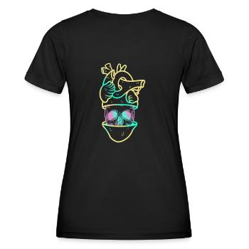 Heart Skull 3 yellow - T-shirt sport Femme - noir - Dos - AI Model Female 172 light (172cm)