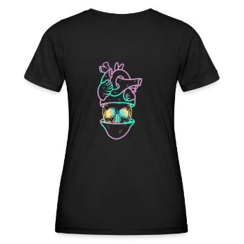 Heart Skull 3 mauve - T-shirt sport Femme - noir - Dos - AI Model Female 172 light (172cm)