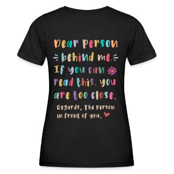 Chère personne derrière moi - T-shirt sport Femme - noir - Dos - AI Model Female 172 light (172cm)