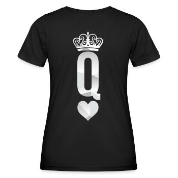 King Queen - Pärchenoutfit - Valentinstag - Frauen Funktions-T-Shirt - Schwarz - Hinten - AI Model Female 172 light (172cm)