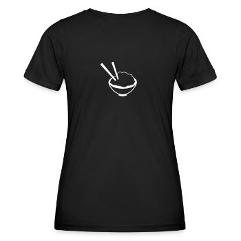 China Rice dish with chopsticks - Women's Functional T-Shirt - black - Back - AI Model Female 172 light (172cm)