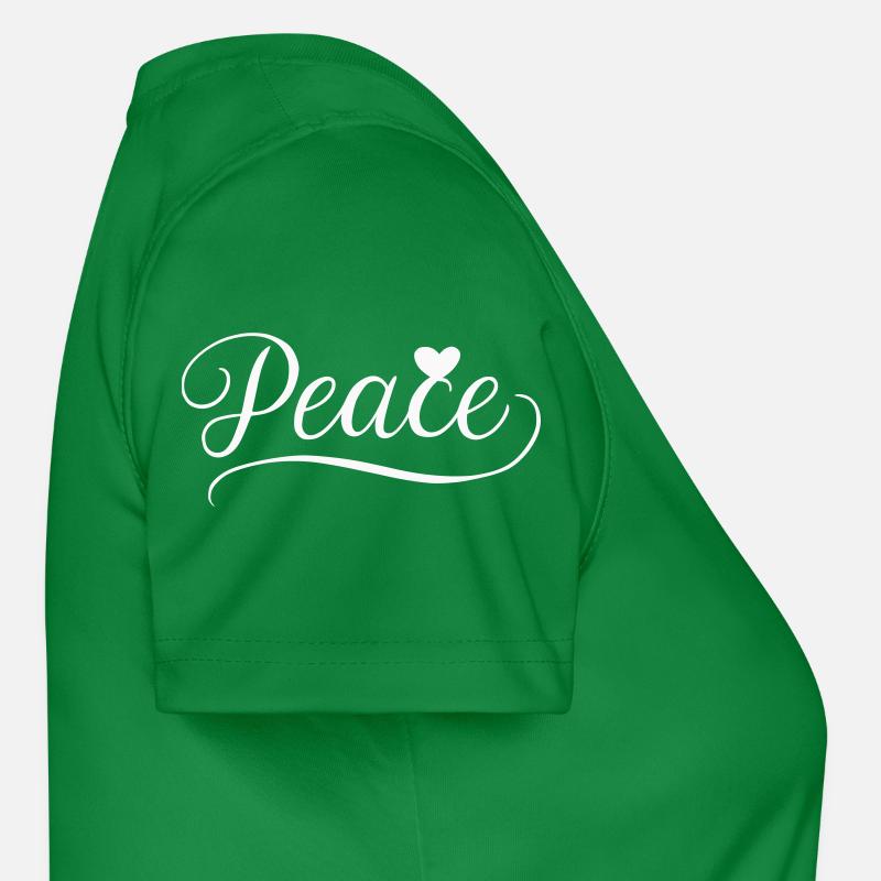 Peace - Peace with Heart Handwriting Illustration Women's Functional T-Shirt