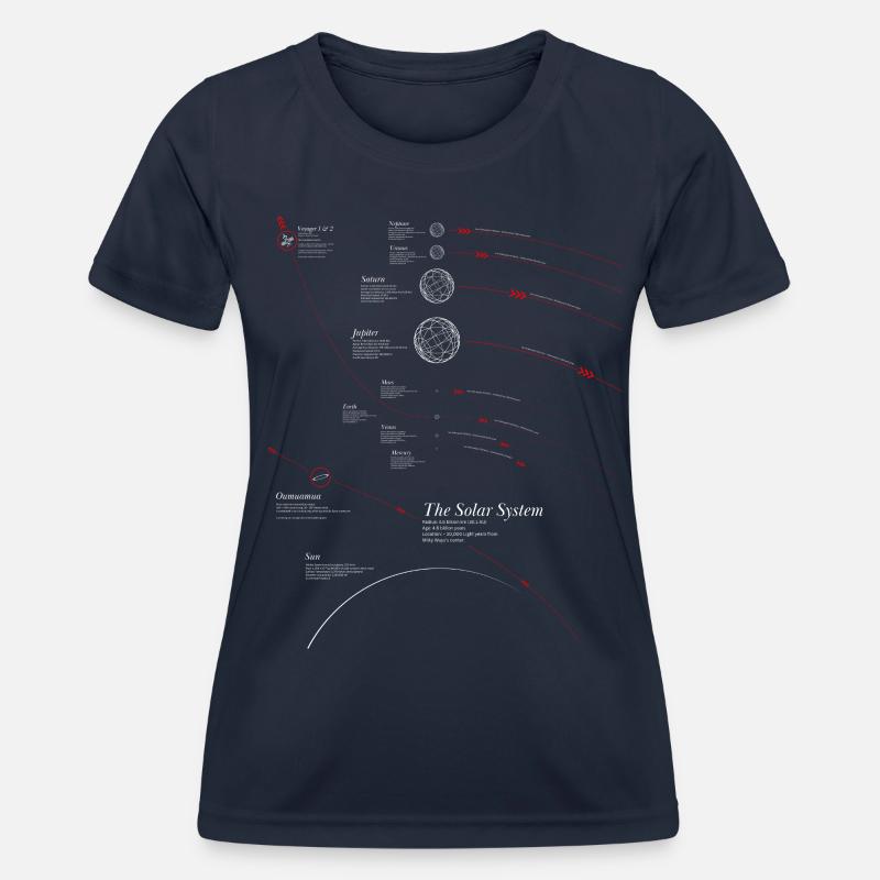 Solar System Infographic - Women's Functional T-Shirt - navy