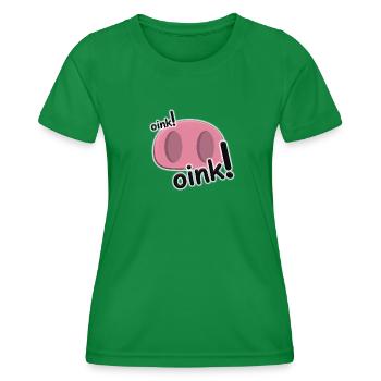 Oink Pink Schweine-Nasendesign - Frauen Funktions-T-Shirt - Kelly Green - Vorne - AI Model Female 172 dark (172cm)