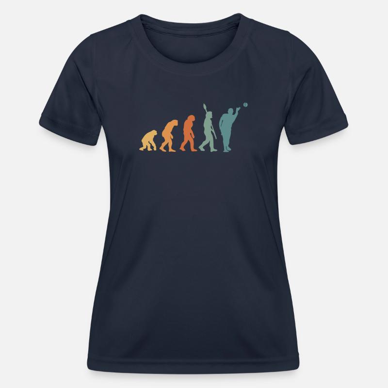 Pétanque Evolution Retro - Frauen Funktions-T-Shirt - Navy