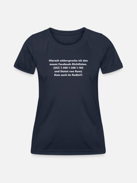 Facebook-AGB - Frauen Funktions-T-Shirt - Navy