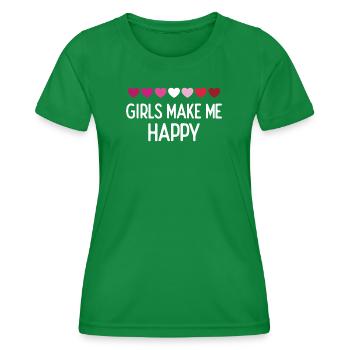 Mois de la fierté LGBTQ - Les filles me rendent heureux - T-shirt sport Femme - vert - Devant - AI Model Female 172 dark (172cm)