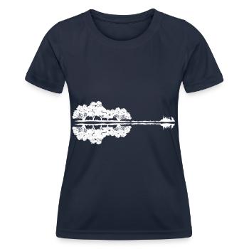 Double Bass Bass Guitar Mirroring Bassist - Women's Functional T-Shirt - navy - Front - AI Model Female 172 light (172cm)