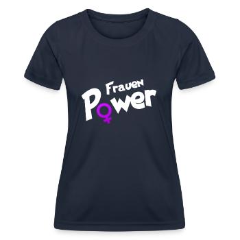 Frauen Power - Frauen Funktions-T-Shirt - Navy - Vorne - AI Model Female 172 light (172cm)