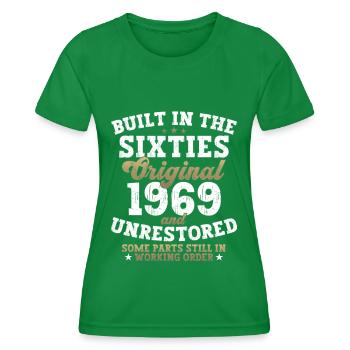 Construit dans les années soixante 1969 53ème anniversaire hommes - T-shirt sport Femme - vert - Devant - AI Model Female 172 dark (172cm)
