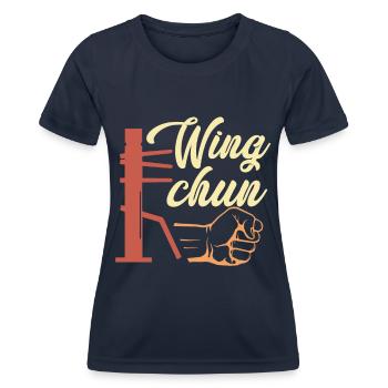 Wing Chun Geschenk - Frauen Funktions-T-Shirt - Navy - Vorne - AI Model Female 172 light (172cm)
