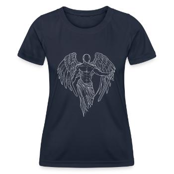 White Angel Line Art - Frauen Funktions-T-Shirt - Navy - Vorne - AI Model Female 172 light (172cm)