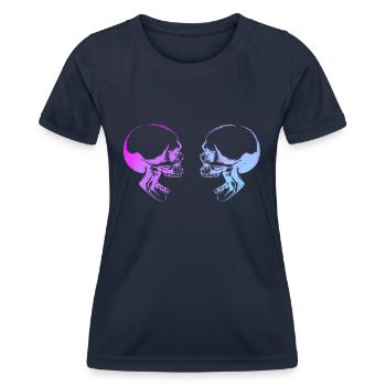 Double skull art - Women's Functional T-Shirt - navy - Front - AI Model Female 172 light (172cm)