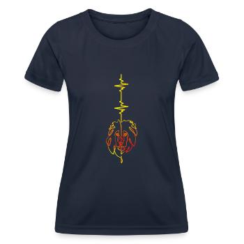 Heartbeat vertical lion - T-shirt sport Femme - bleu marine - Devant - AI Model Female 172 light (172cm)