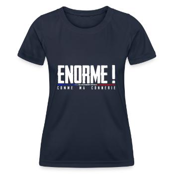 Riesig! wie mein humorvolles made in Fr. - Frauen Funktions-T-Shirt - Navy - Vorne - AI Model Female 172 light (172cm)