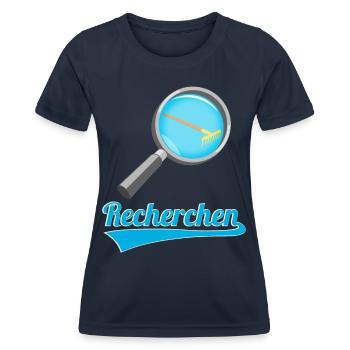 Recherchen Wortwitz - Frauen Funktions-T-Shirt - Navy - Vorne - AI Model Female 172 light (172cm)