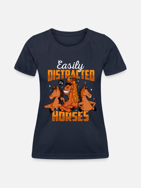 Lustiger Pferde Reiten Spruch - Frauen Funktions-T-Shirt - Navy