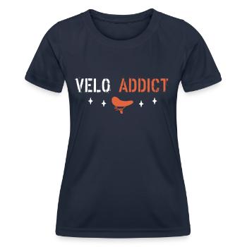 bike addict - Women's Functional T-Shirt - navy - Front - AI Model Female 172 light (172cm)