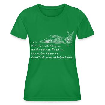 Kangourou fatigué - T-shirt sport Femme - vert - Devant - AI Model Female 172 dark (172cm)
