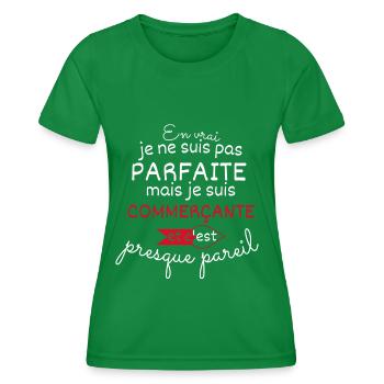 Pas parfaite mais Commerçante - T-shirt sport Femme - vert - Devant - AI Model Female 172 dark (172cm)