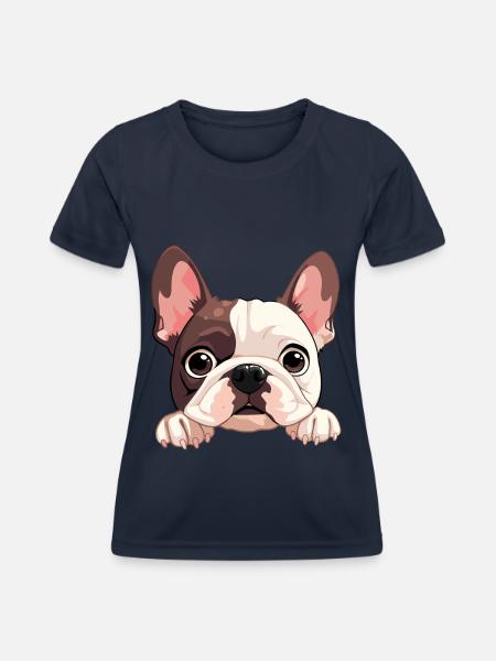 bulldogge welpen - Frauen Funktions-T-Shirt - Navy