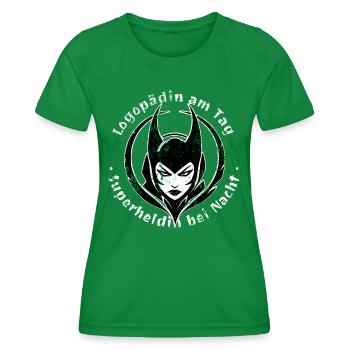 Orthophoniste le jour, super-héros la nuit - T-shirt sport Femme - vert - Devant - AI Model Female 172 dark (172cm)