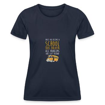 Schulbusfahrer Schulbus - Frauen Funktions-T-Shirt - Navy - Vorne - AI Model Female 172 light (172cm)