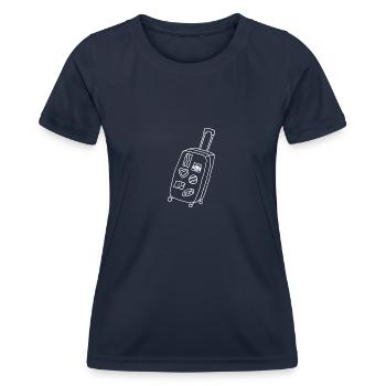 Valise Bagages SKizze - T-shirt sport Femme - bleu marine - Devant - AI Model Female 172 light (172cm)