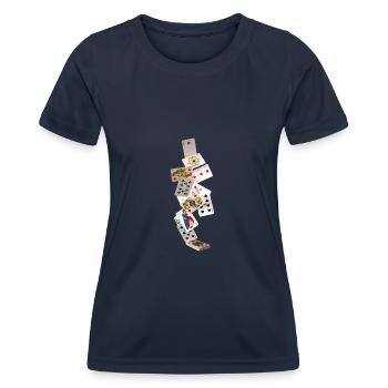 karten - Frauen Funktions-T-Shirt - Navy - Vorne - AI Model Female 172 light (172cm)