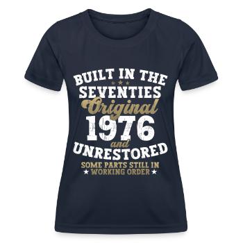 Built in the seventies 1976 46th birthday men - Women's Functional T-Shirt - navy - Front - AI Model Female 172 light (172cm)