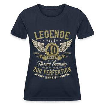 40. Geburtstag Geschenk - Legende seit 40 Jahren - Frauen Funktions-T-Shirt - Navy - Vorne - AI Model Female 172 light (172cm)