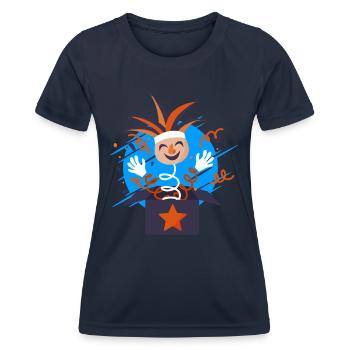 Clown, Carnival, Carnival, Carnival Costume, Parade, Celebration, Jester, - Women's Functional T-Shirt - navy - Front - AI Model Female 172 light (172cm)